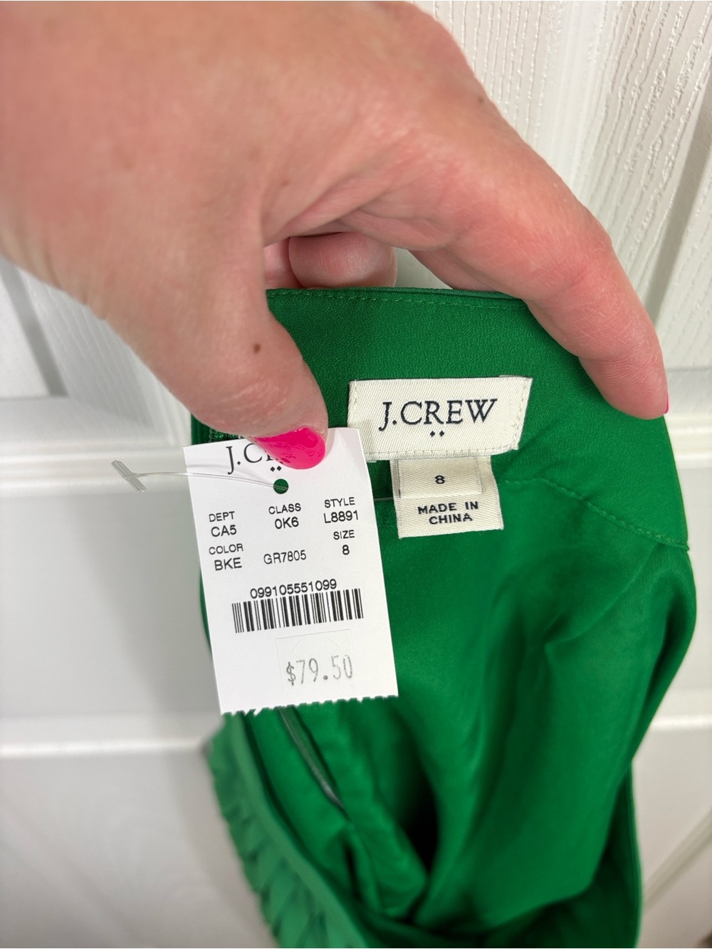 NWT J. Crew green pleated midi skirt sz 8 - Picture 4 of 5